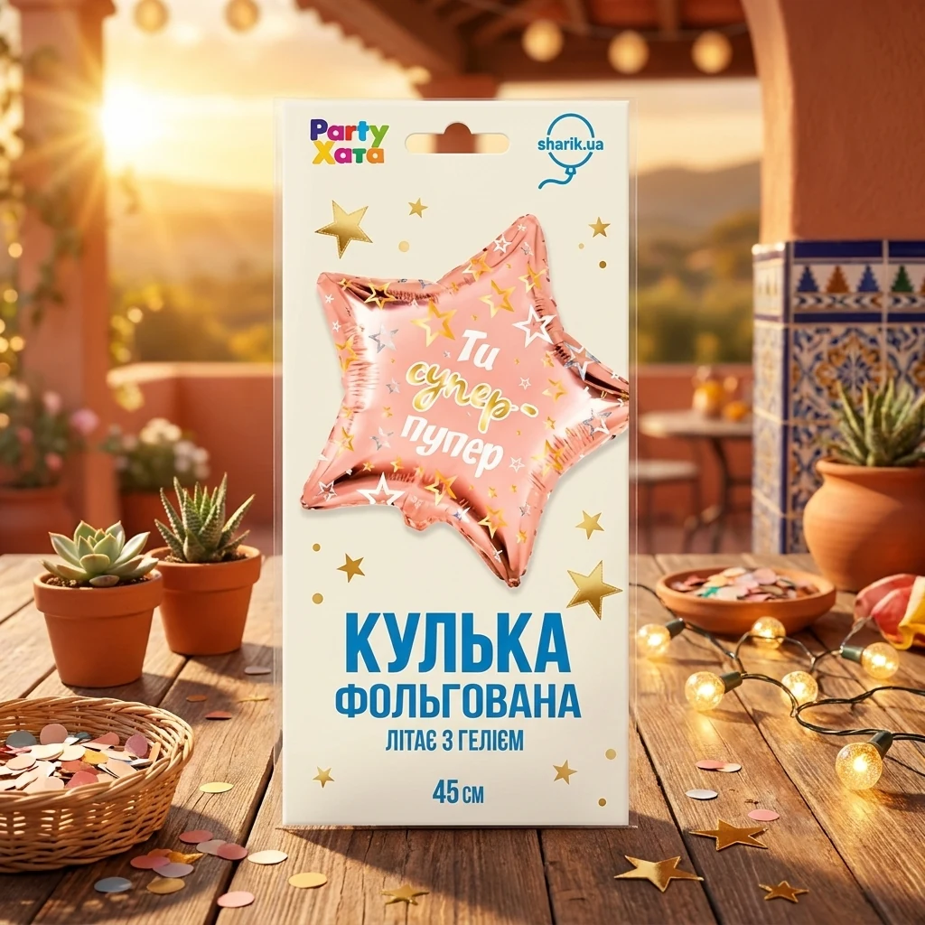 Кулька фольга "Зірка "Ти супер-пупер" 46 см Іспания