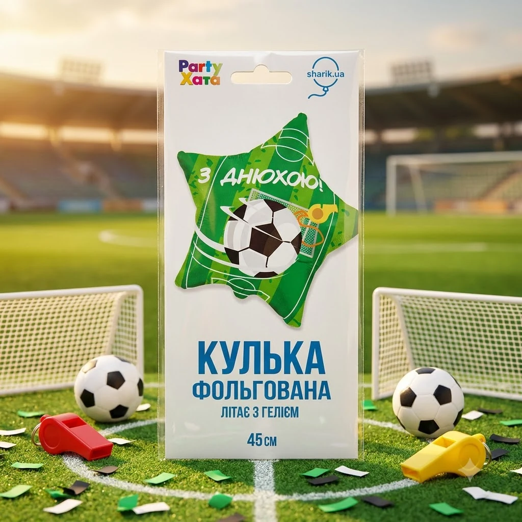 Кулька фольга "Зірка"З Днем народження.Футбол" 46 см Іспанія