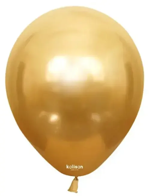 Кулька латексна 12" (30 см) хром золото №5001 "Mirror Gold", Kalisan, Туреччина — фото 2
