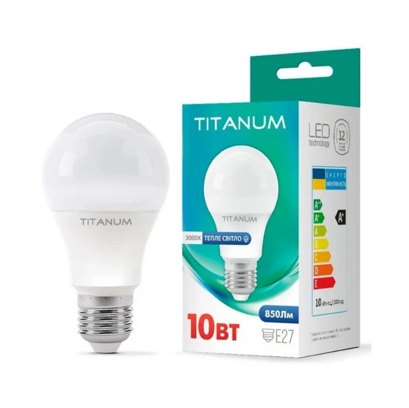 Лампочка TITANUM A60 10W E27 4100K
