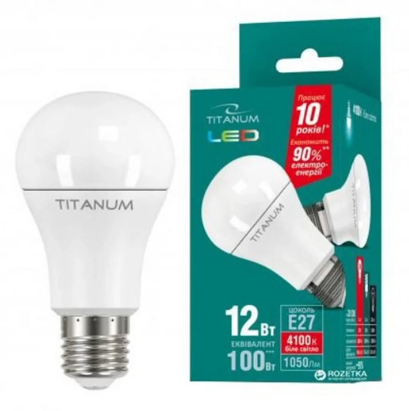 Лампочка TITANUM A60 12W E27 4100K 220V
