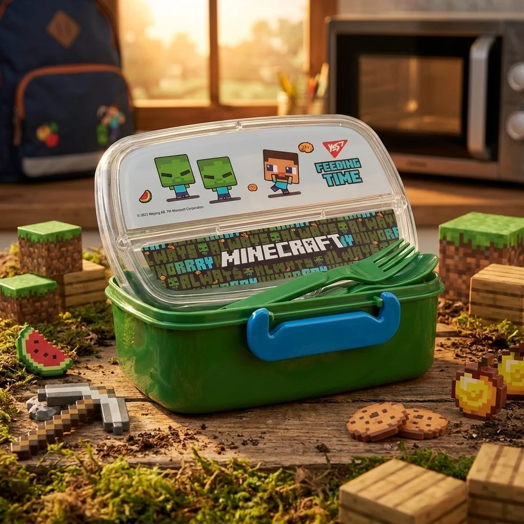 Ланчбокс 750 мл "Minecraft" з приборами Yes