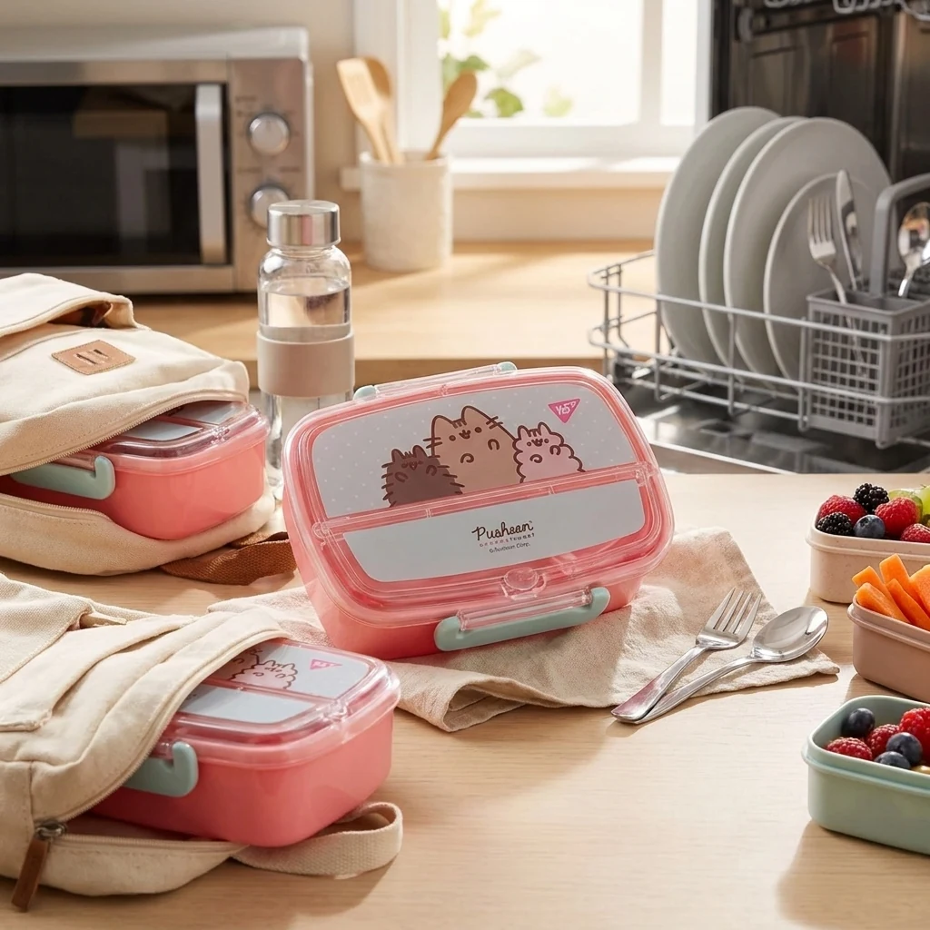 Ланчбокс 750 мл "Pusheen" з приборами Yes