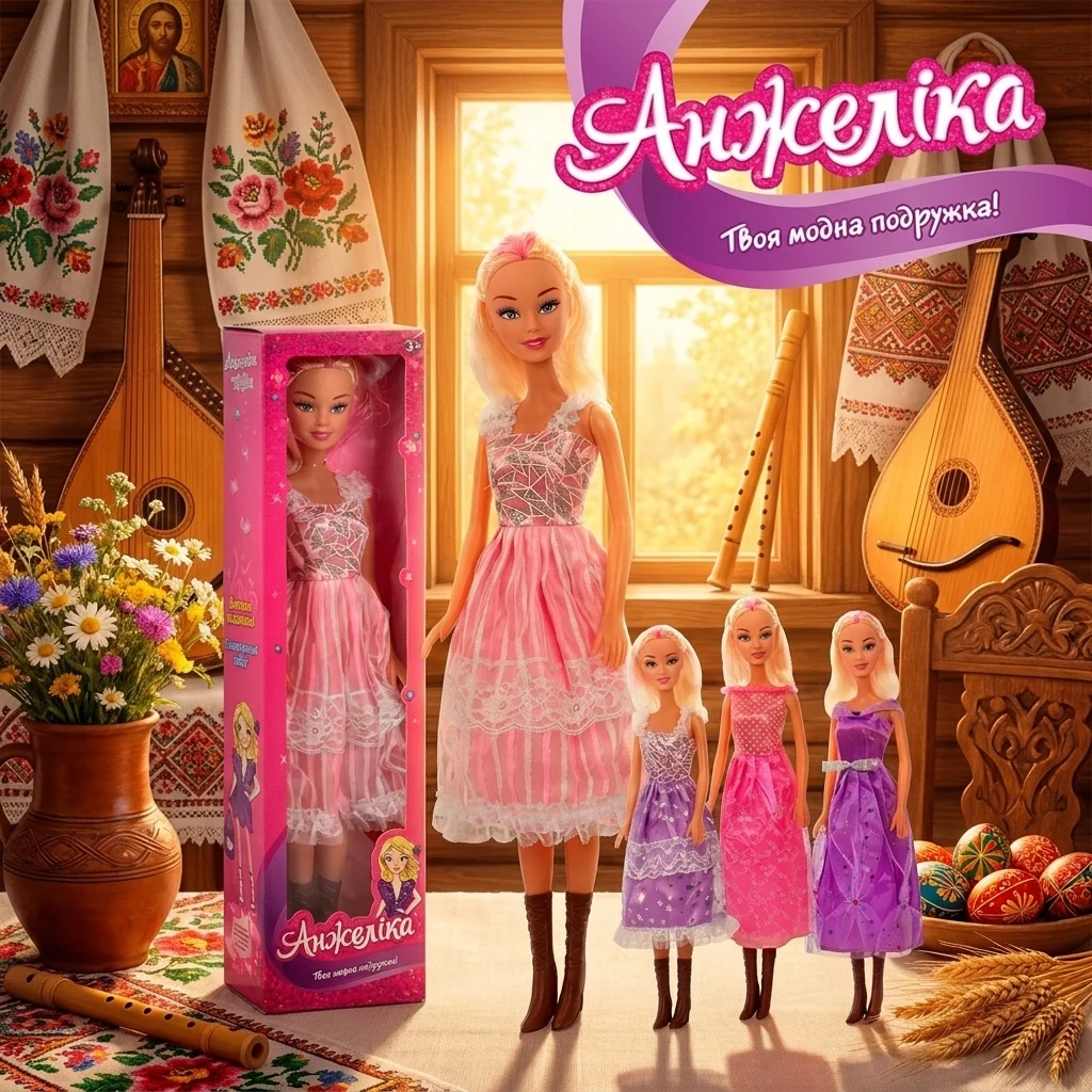 Лялька ростова, 55см, музична, укр. Анжеліка