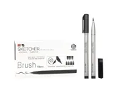 Лінер M&G Sketch Fineliner Brush 1,0 мм чорний — фото 2
