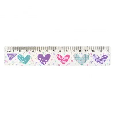 ЛІНІЙКА  15 СМ. ПЛАСТ. Hearts 370508 YES