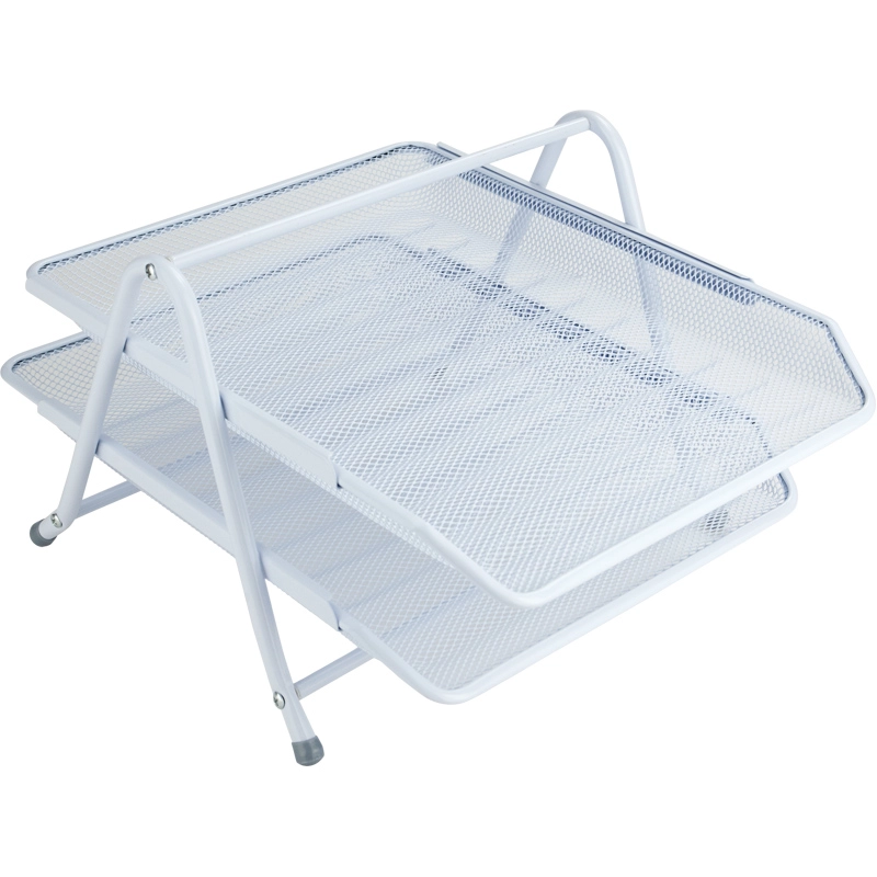 Лоток горизонтальний подвійний металевий білий — фото 2