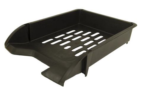 Лоток для паперів Арніка пластиковий горизонтальний чорний — фото 2