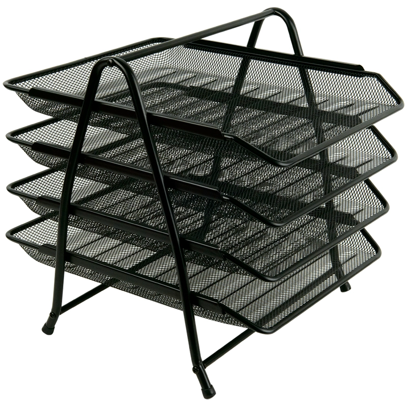 Лоток металевий AXENT 4-в-1 для паперів чорний — фото 2