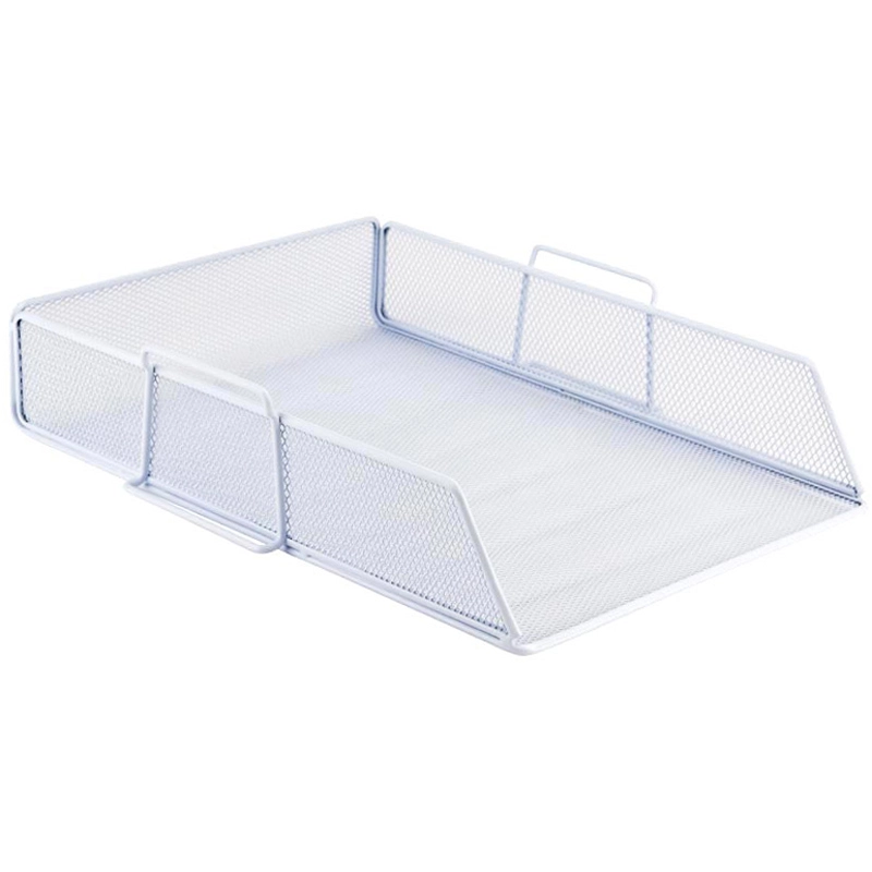 Лоток для паперів горизонтальний AXENT металевий білий — фото 2