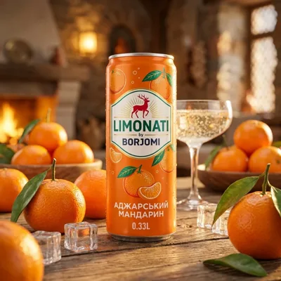Лимонад  Borjomi Limonati Аджарський мандарин сильногазований 0,33л