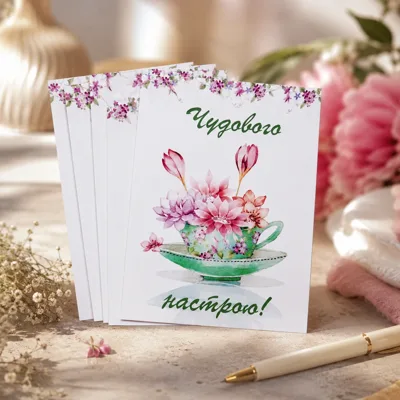 Листівка міні 6х8см Bibirki Чудового настрою