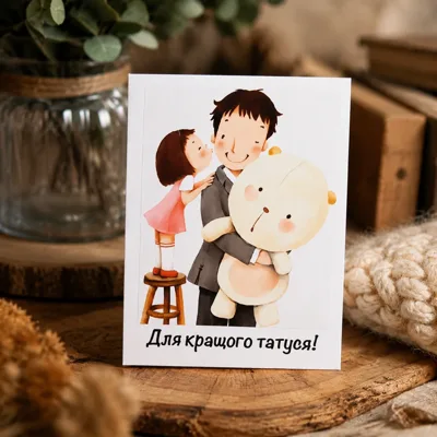 Листівка міні 6х8см Bibirki Для кращого татуся