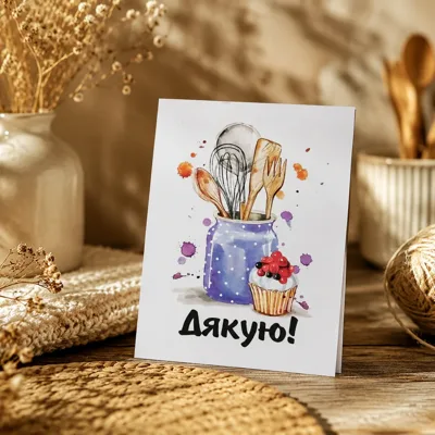 Листівка міні 6х8см Bibirki Дякую