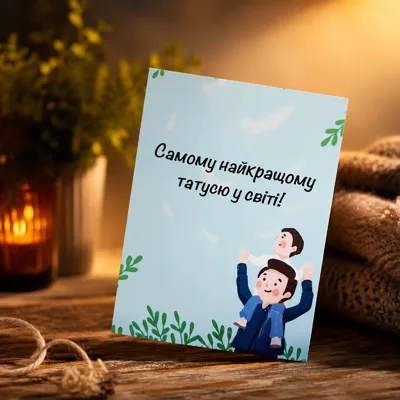 Листівка міні 6х8см Bibirki Самому найкращому татусю у світі