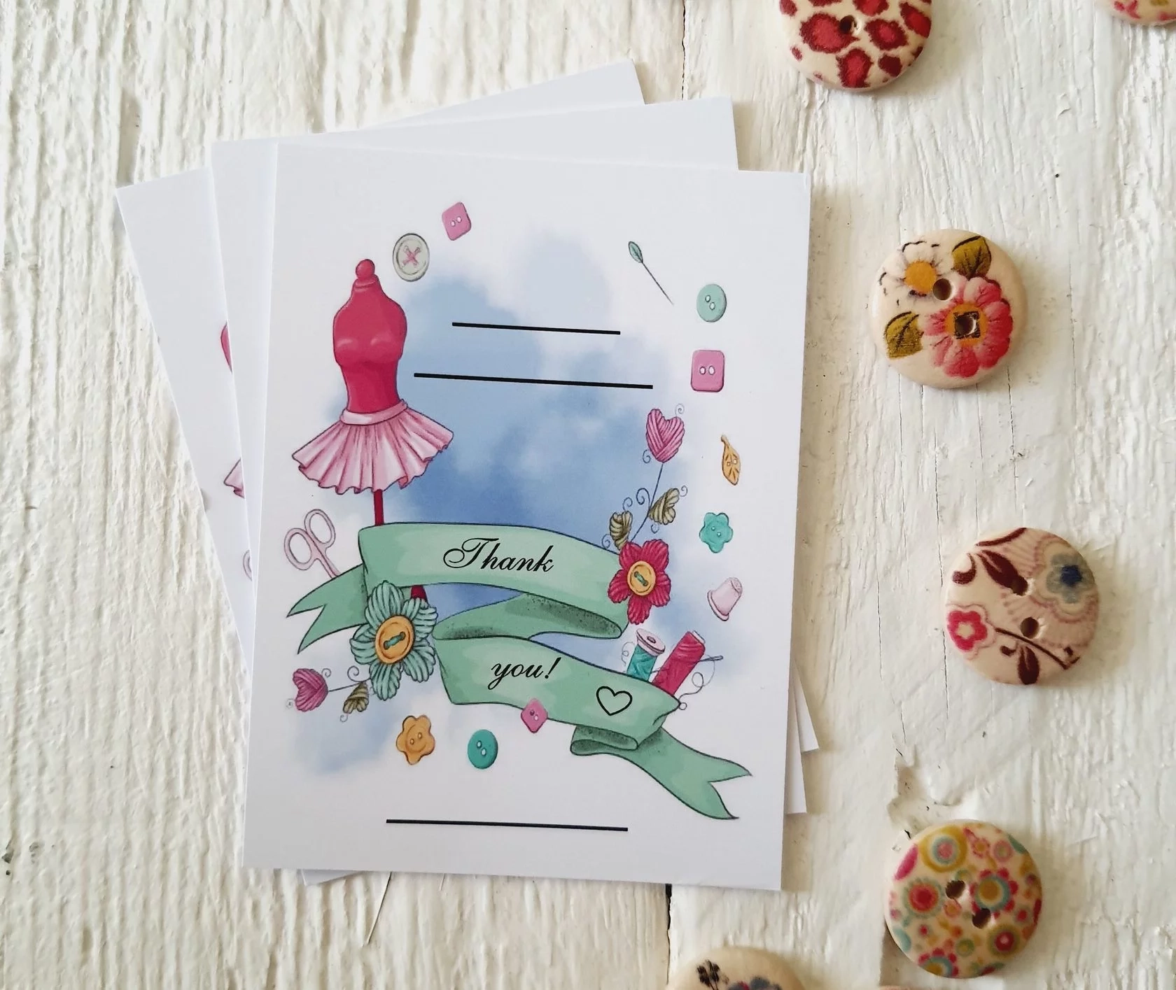 Листівка міні 6х8см Bibirki Thank you — фото 2