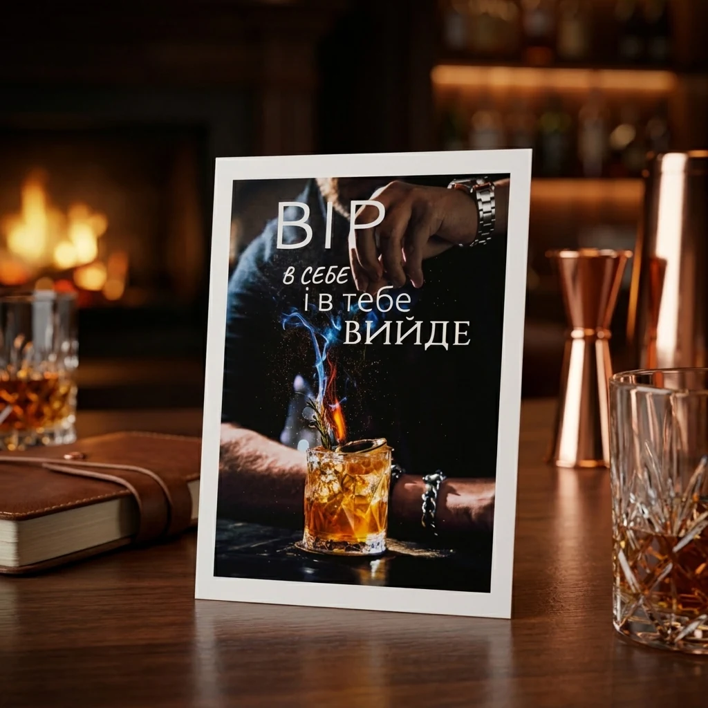Листівка міні 6х8см Bibirki Вір в себе і в тебе вийде — Подарунки та сувеніри