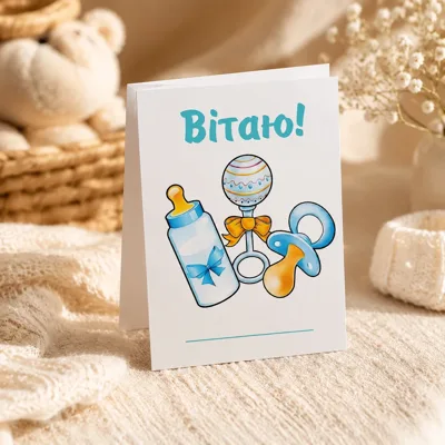 Листівка міні 6х8см Bibirki Вітаю
