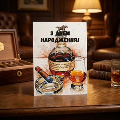 Листівка міні 6х8см Bibirki З днем Народження
