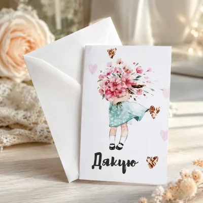 Листівка з конвертом Bibirki Дякую
