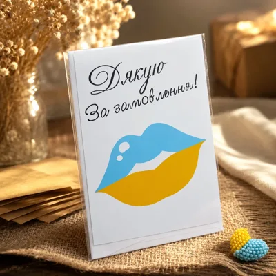 Листівка з конвертом Bibirki Дякую за замовлення