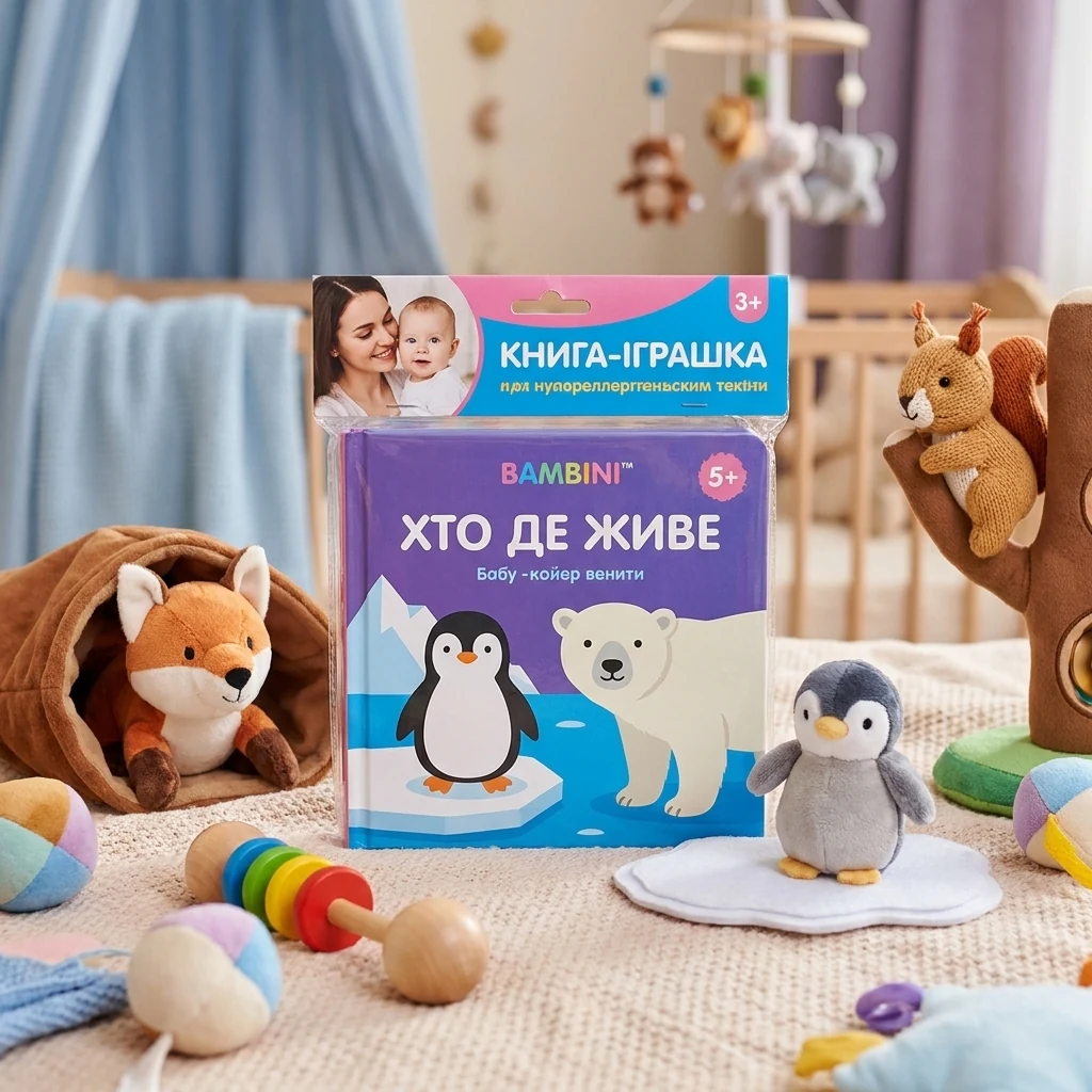 М`яка книга-пищалка.Хто де живе. 0+ Книжковий Хмарочос