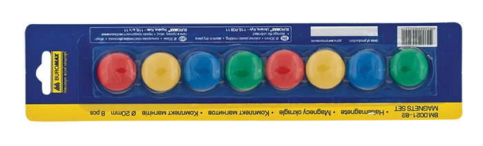 Магніти для дошки 20мм 8шт. BM.0021-82 Buromax кольорові — фото 2