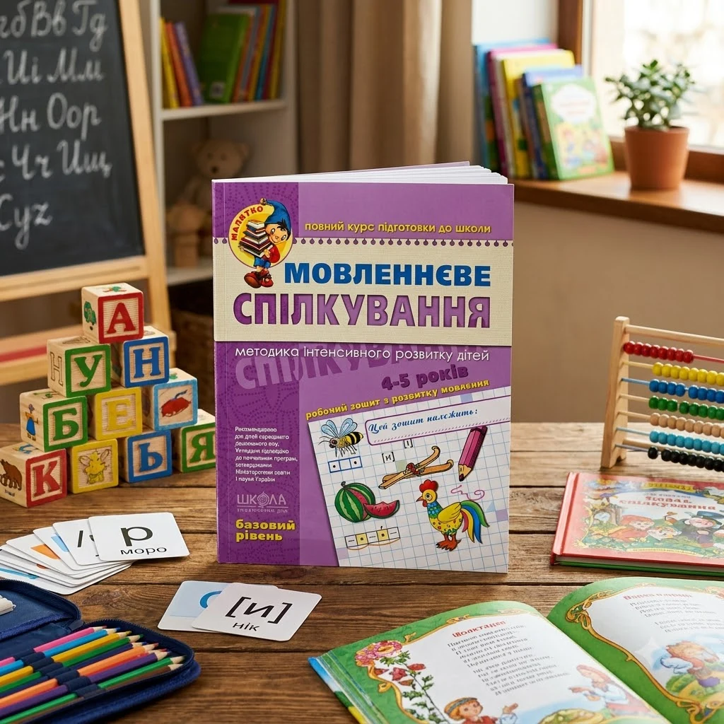 Малятко. Мовленнєве спілкування. Робочий зошит з розвитку мовлення.4-5 років. Базовий рівень. Школа
