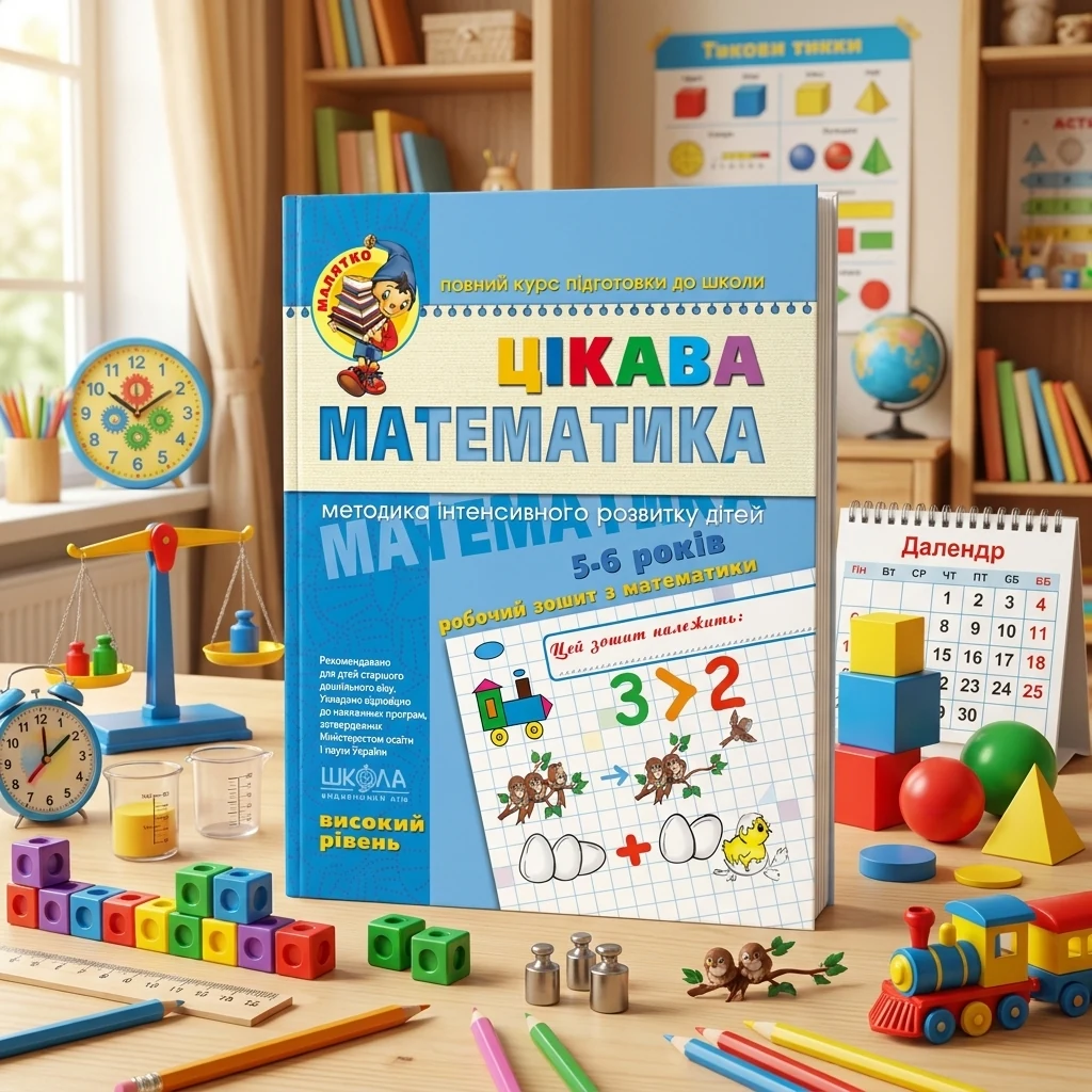 Малятко. Цікава математика 5-6 років.Методика інтенсивного розвитку Високий.Федієнко В. Школа