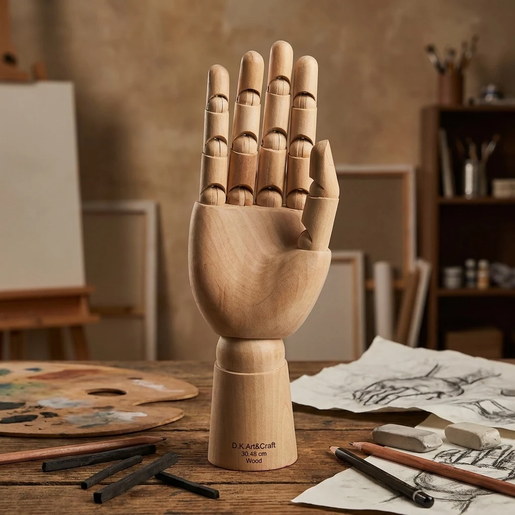 Манекен дерев`яний (кисть чоловіча права) 30,48 см, D.K.Art&Craft