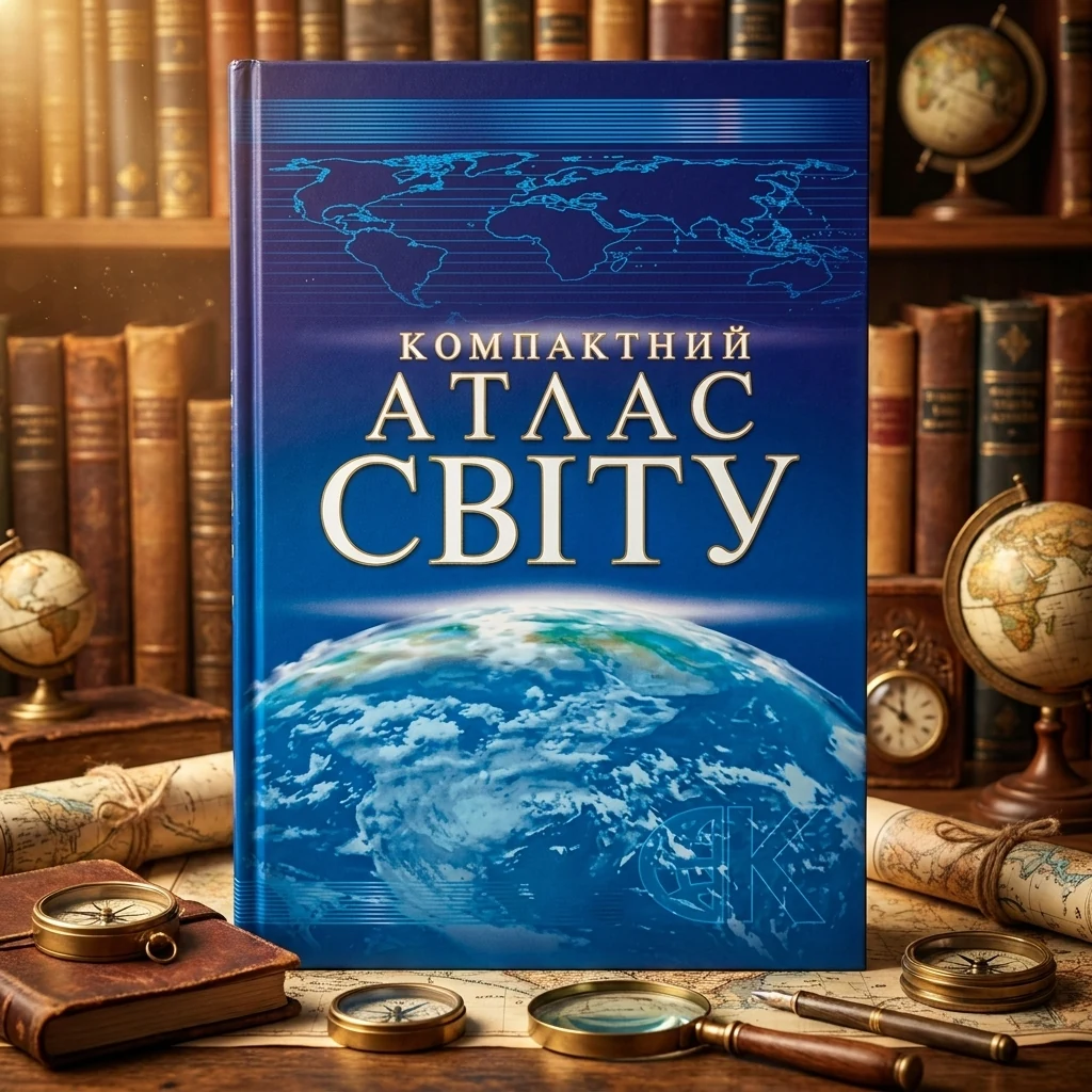 Мапа: Атлас Світу (компактний) тверда обкладинка