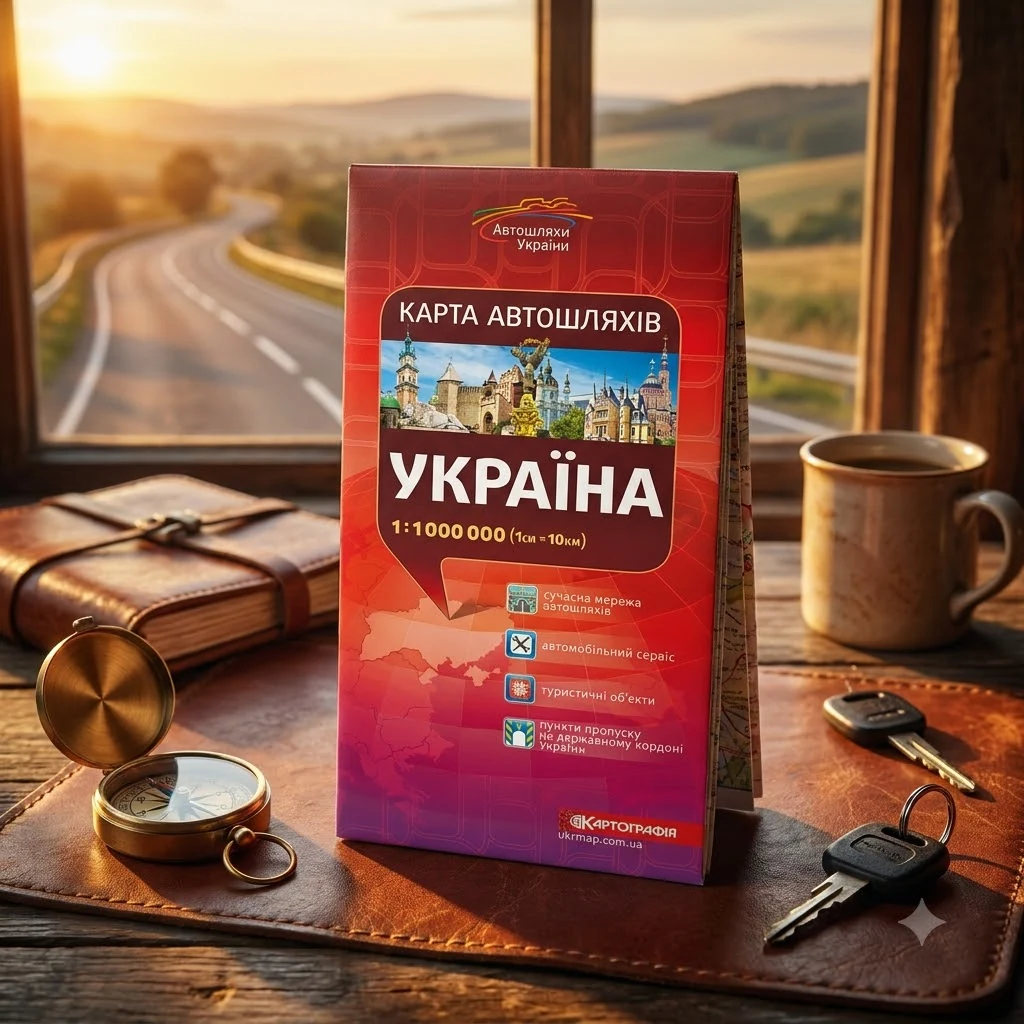 Мапа автошляхів України 1:1млн складна