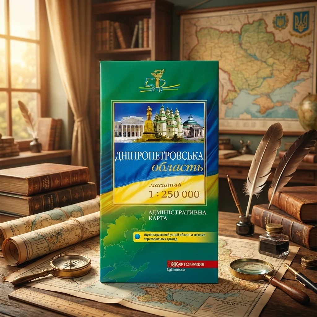 Мапа Дніпропетровської області політико-адміністративна 1:320тис складна