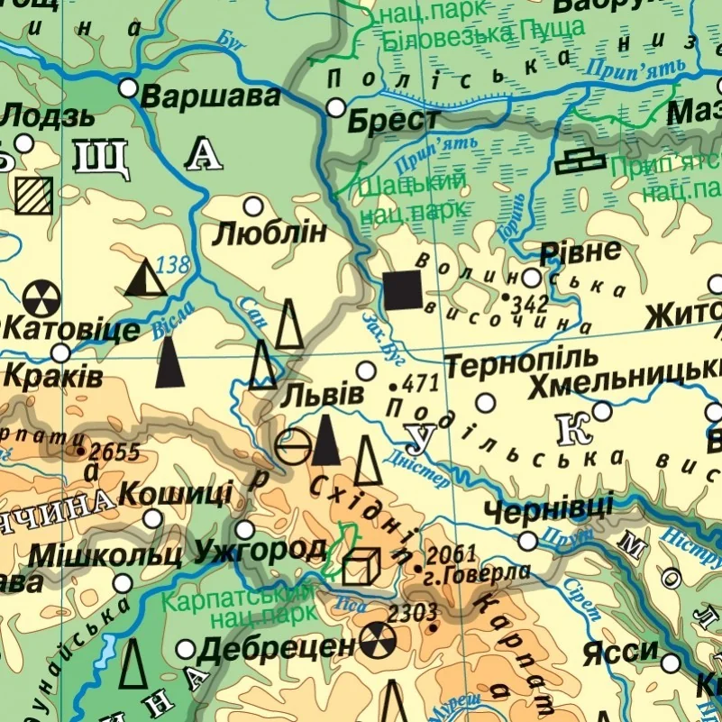 Мапа Європа фізична 1:5млн 108*118 см ламінована — фото 2