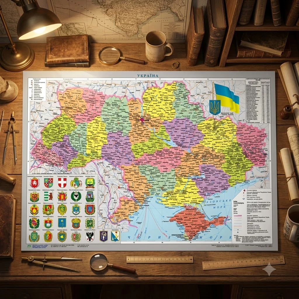 Мапа: Україна п/а 1:2,35млн 65*45см ламінована (укр)