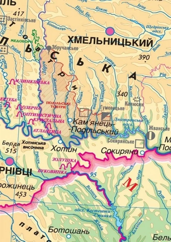 Мапа України фізична 1:1млн 148*107 см картон — фото 2