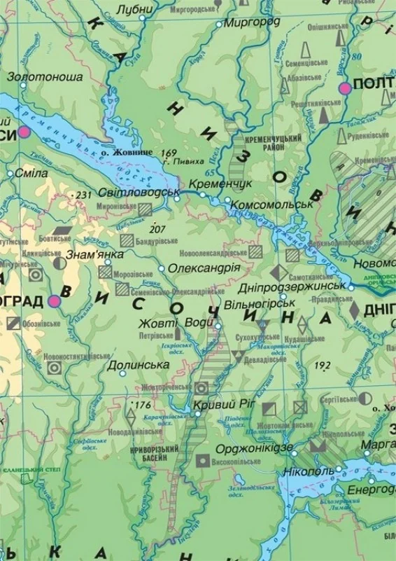 Мапа України фізична 1:1млн 148*107 см картон — фото 3