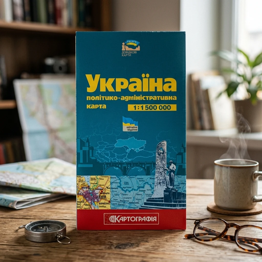 Мапа України політико-адміністративна 1:1,5млн складна