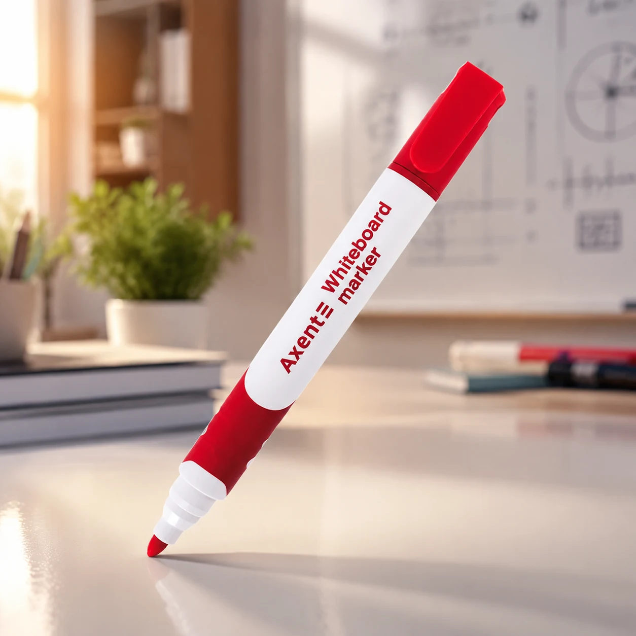 Маркер для дошок Axent Whiteboard Comfort Grip 2552-A 2 мм круглий червоний 2552-06-A — Дошки та презентації