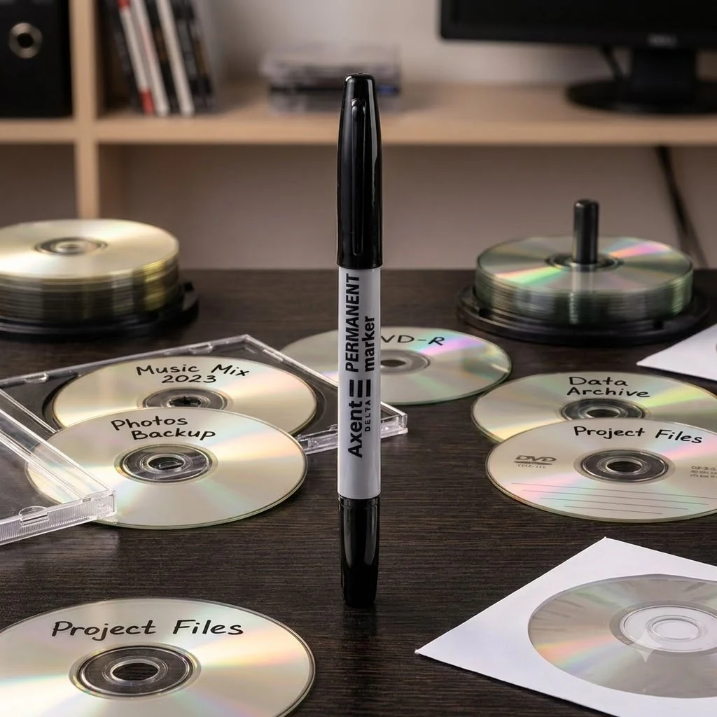 Маркер Permanent CD/DVD чорний 1мм 2606