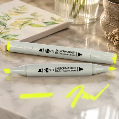 Маркер спиртовий Santi Brush SA-123 флуоресцентний жовтий
