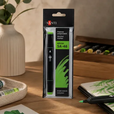 Маркер спиртовий Santi Brush SA-46 яскраво-зелений