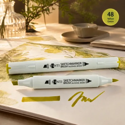 Маркер спиртовий Santi Brush SA-48 жовто-зелений