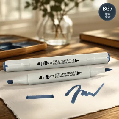 Маркер спиртовий Santi Brush SA-BG7 синьо-сірий 7