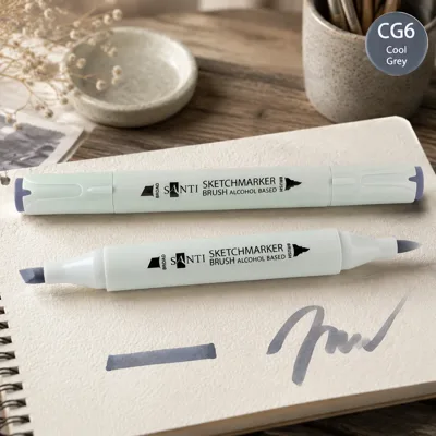 Маркер спиртовий Santi Brush SA-CG6 холодний сірий 6
