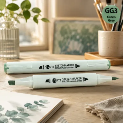 Маркер спиртовий Santi Brush SA-GG3 зелено-сірий 3 390938