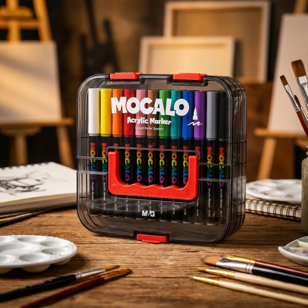 Маркери акрилові M&G MOCALO з пензлем 36 кольори T80K0