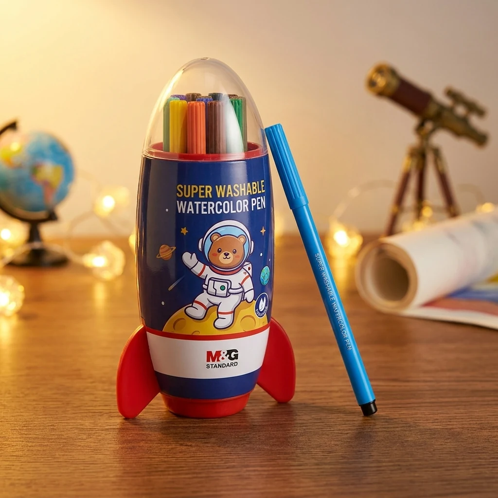Маркери акварельні M&G Super змивний, шестигранний, 24 кольорів 901KU — 