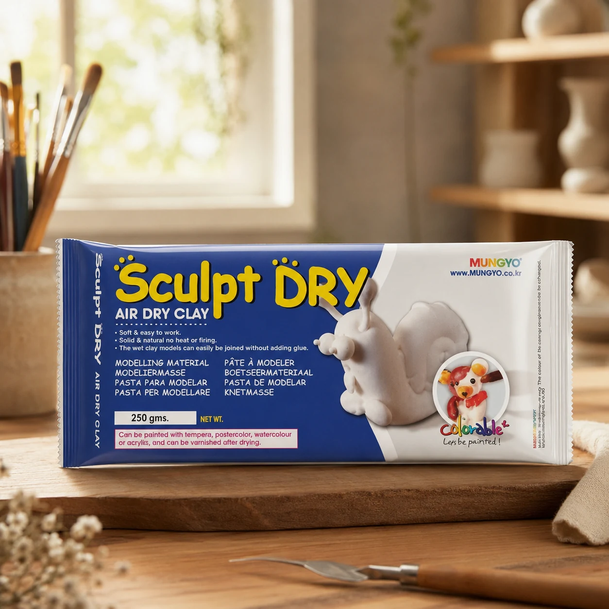 Маса для моделювання біла самозастигаюча 250г Sculpt Dry MUNGYO 985503 — 