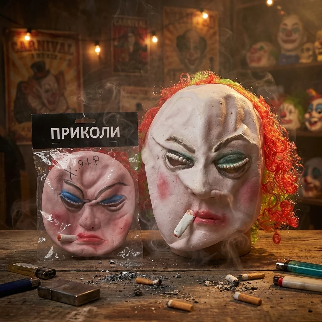 Маска гумова "Цигарка, волосся"